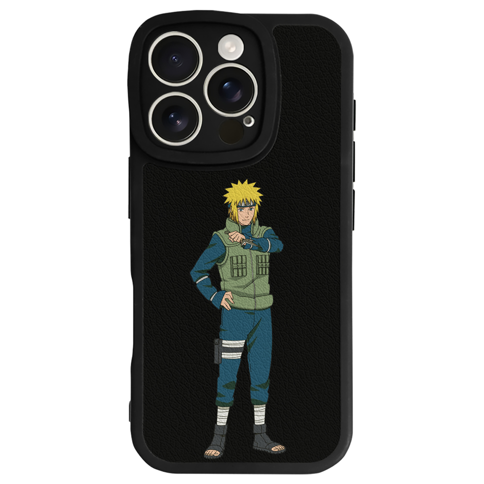 （画像用） NARUTO -ナルト- 波風 ミナト Namikaze Minato 【iPhone 16シリーズ対応】シリコンスマホケース（レザー調） 材質：シリコン